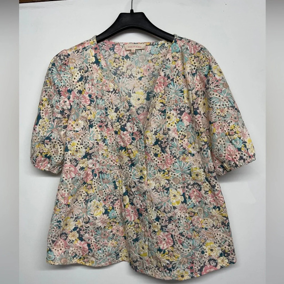Anthropologie Solitaire Floral Embroidered Blouse - Picture 2 of 4